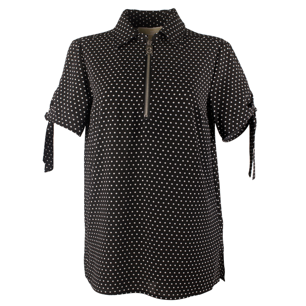 NWT Michael Kors Women's Polka Dot Grommet and Tie Sleeve Top-BB-XS $78